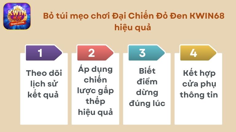 Bỏ túi mẹo chơi Đại Chiến Đỏ Đen KWIN68 hiệu quả