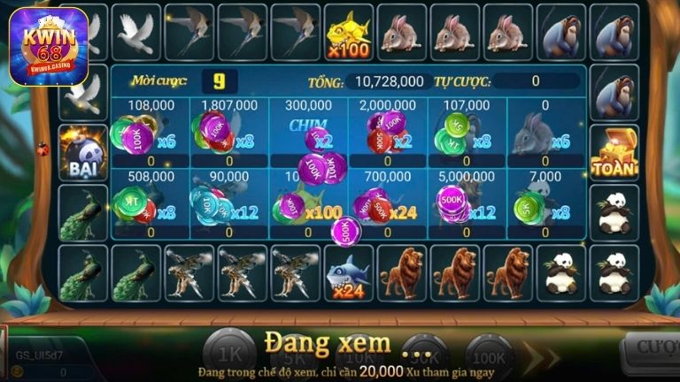 Giới thiệu trò chơi quay thú KWIN68