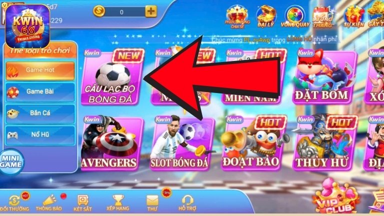 Hướng dẫn cách tham gia Câu Lạc Bộ Bóng Đá KWIN68